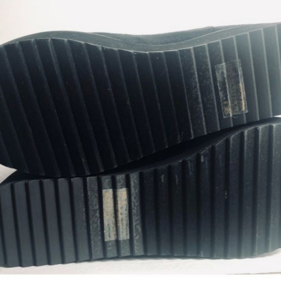 New Womens Size 8 Black Suede Warm Winter Fashion Wedge Snow Casual Boots - Picture 6 of 6